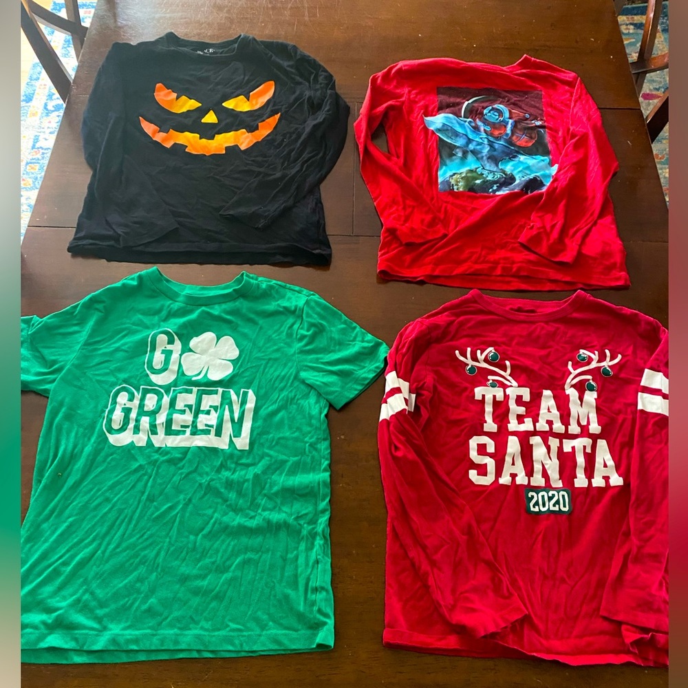 Boys holiday lot. Christmas, Halloween, and St. Patrick’s tees